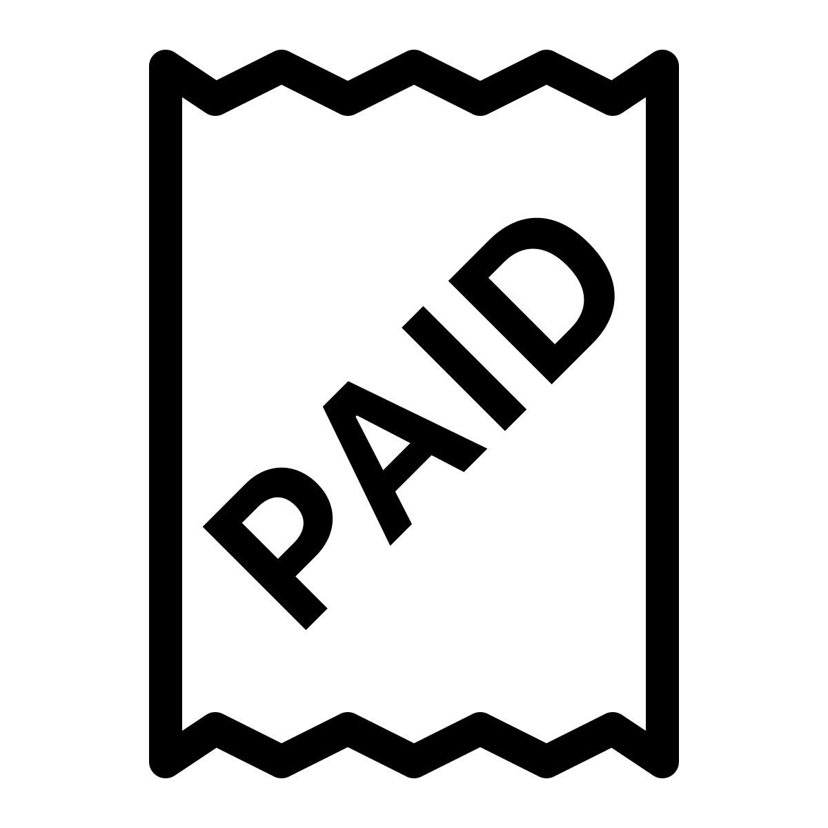 ios 17 outlined style paid bill stamp icon