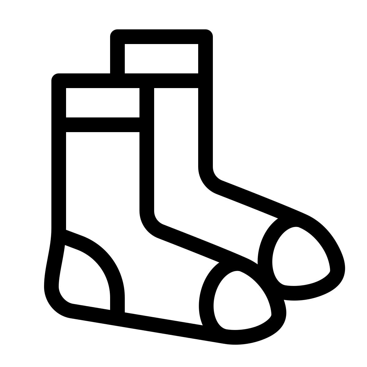 ios 17 outlined style un paio di calzini icon