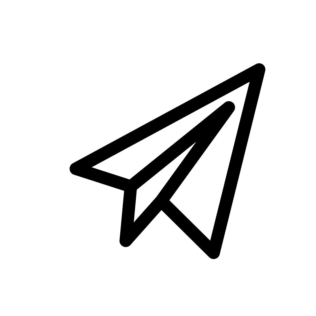 ios 17 outlined style avión de papel icon
