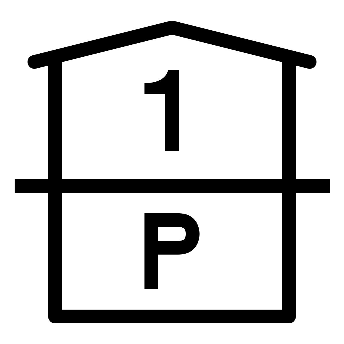 ios 17 outlined style 停车场和一楼 icon