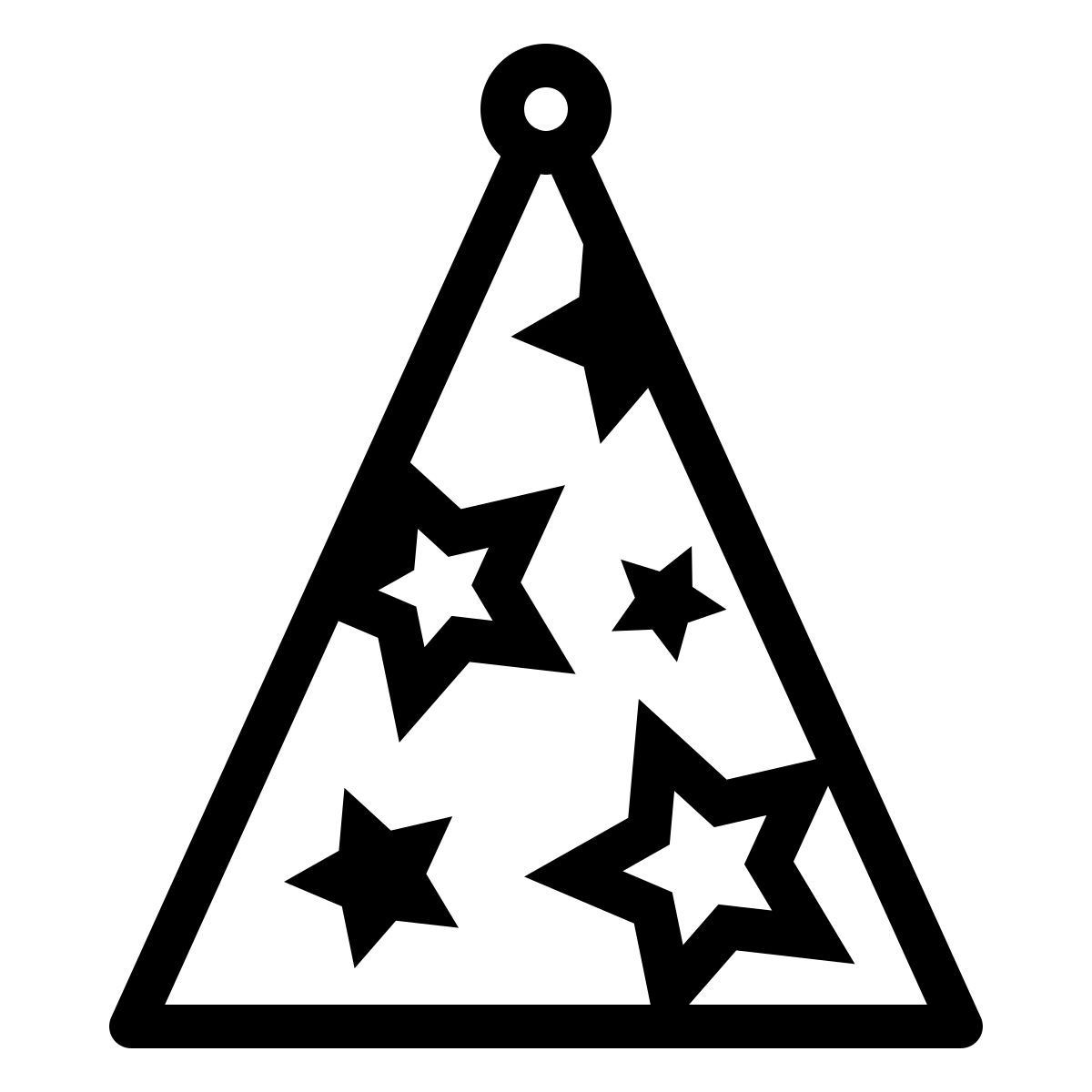 ios 17 outlined style sombrero de fiesta con estrellas icon