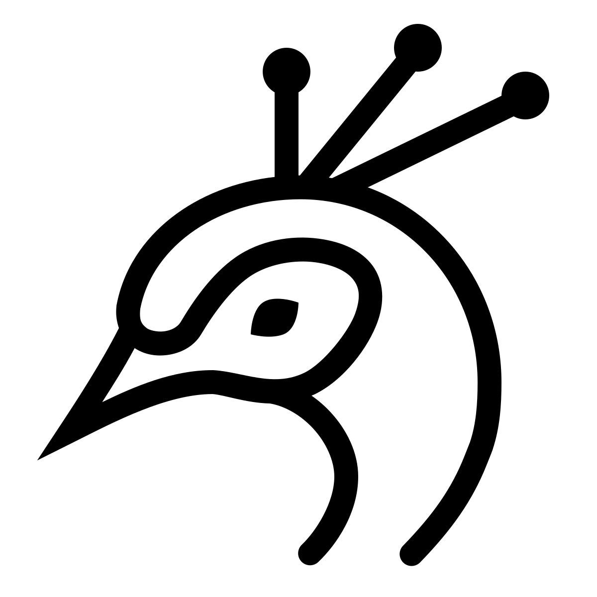 ios 17 outlined style 공작 머리 icon