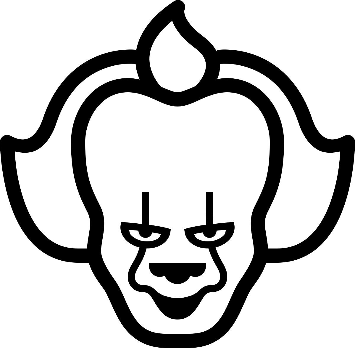 ios 17 outlined style clown icon