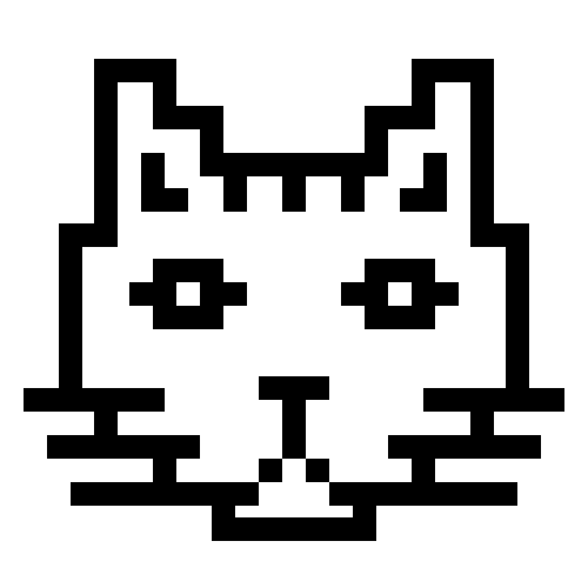 ios 17 outlined style gato pixel icon
