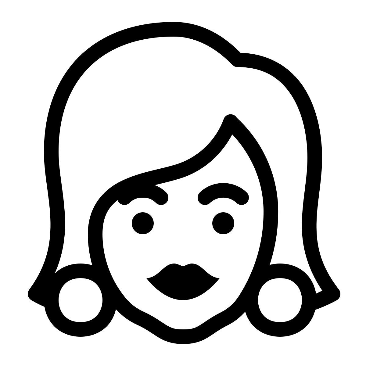 ios 17 outlined style 예쁜 여자 icon