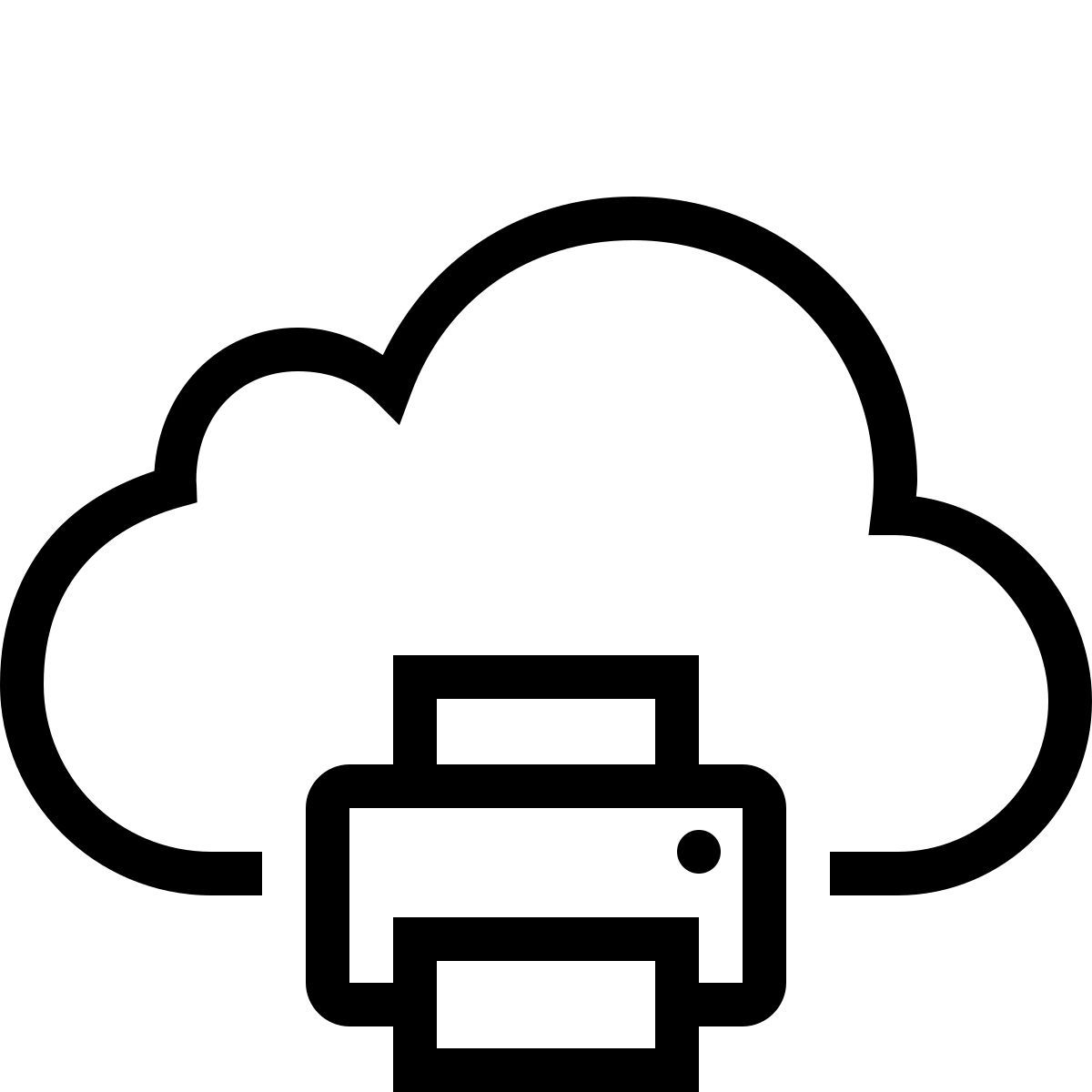 ios 17 outlined style 클라우드에서 인쇄 icon