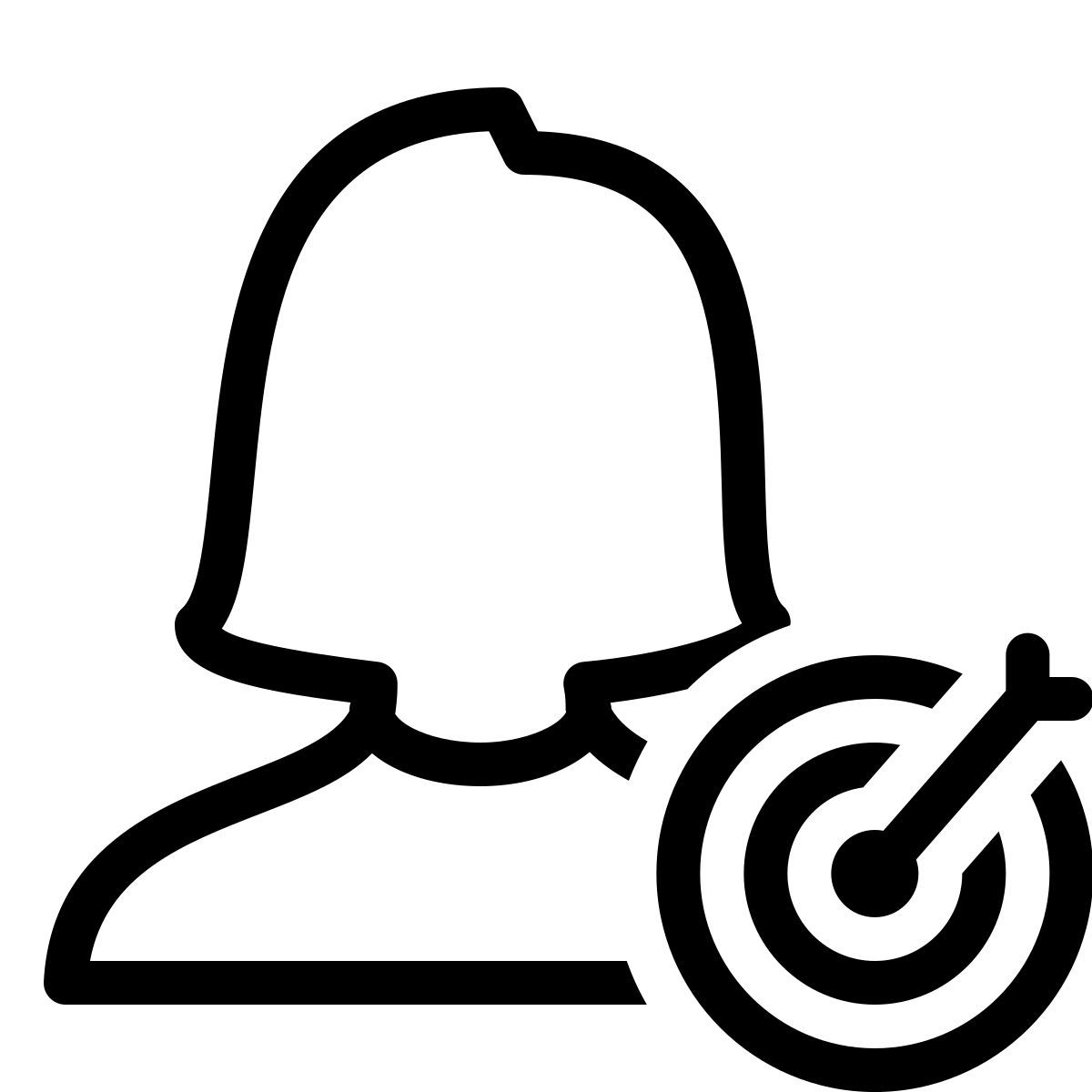 ios 17 outlined style 목적이있는 여자 icon