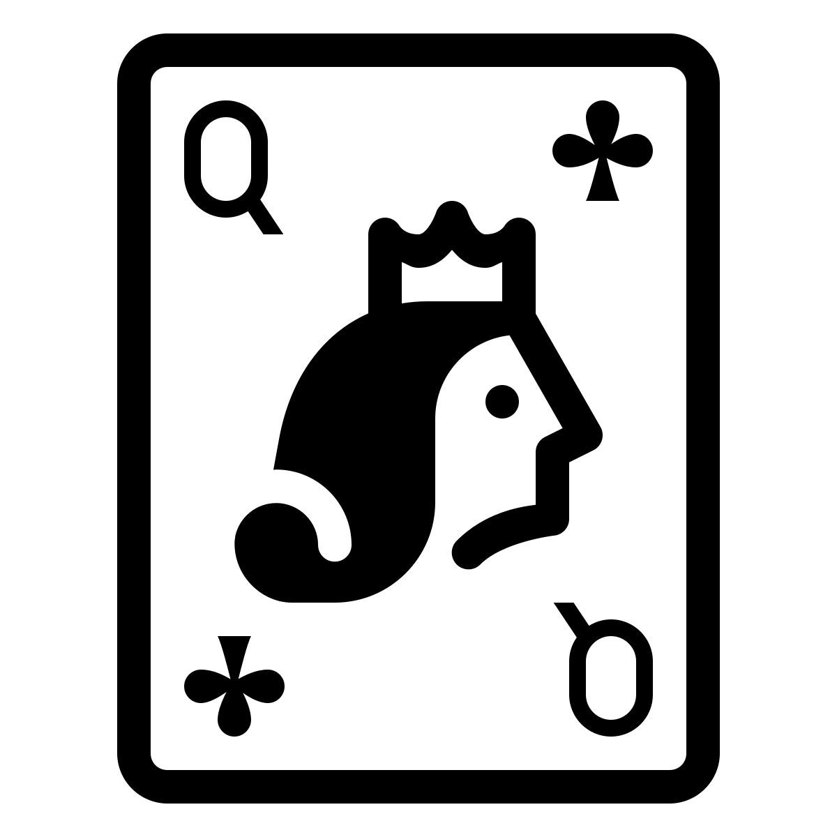 ios 17 outlined style rainha de paus icon