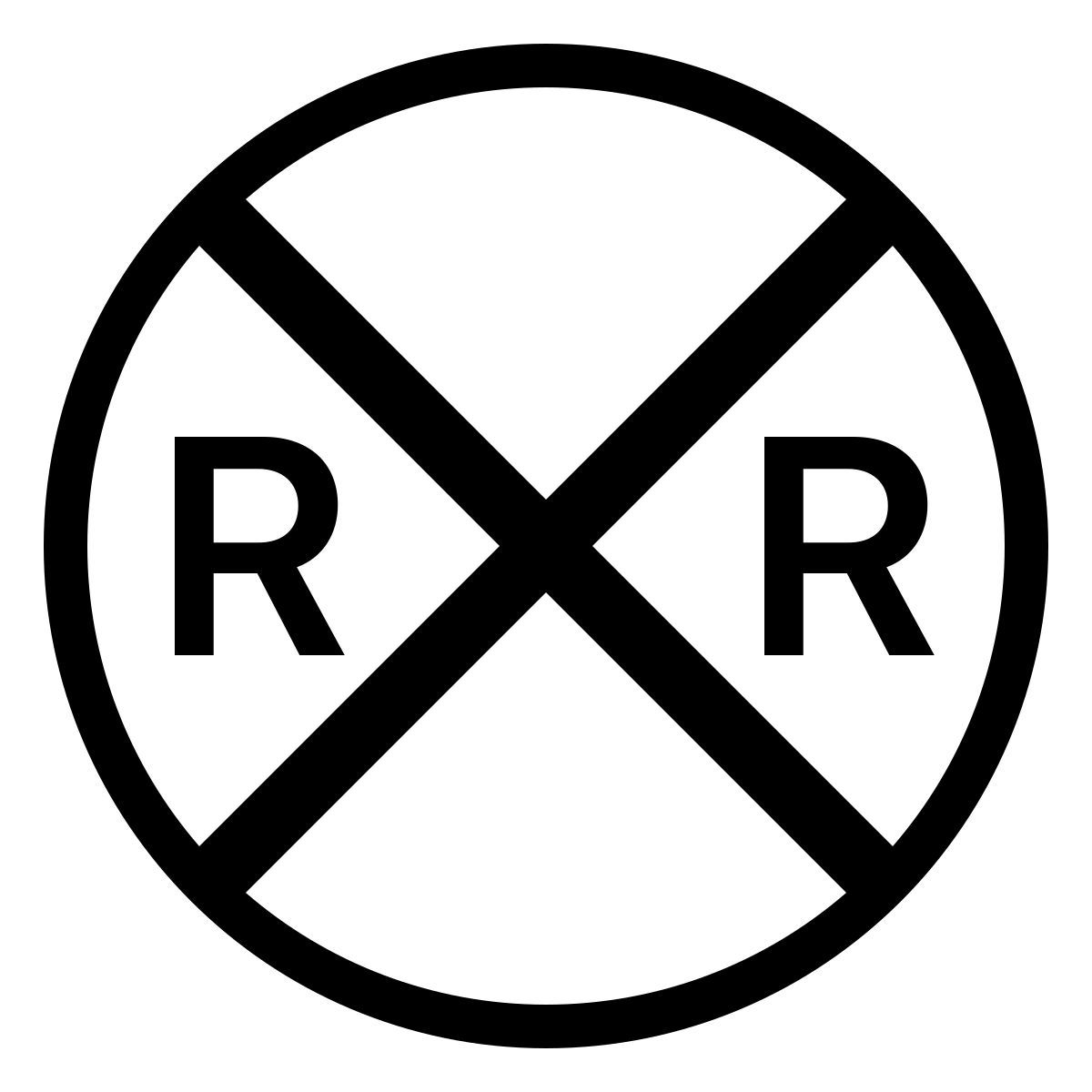 ios 17 outlined style señal de cruce de ferrocarril icon