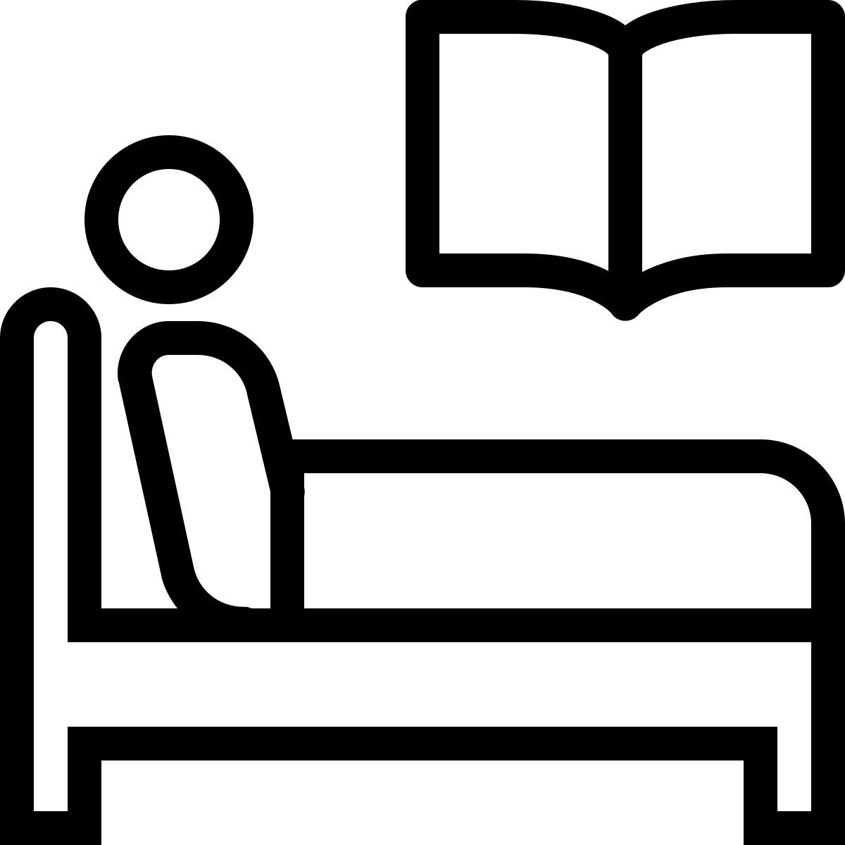 ios 17 outlined style leer en la cama icon