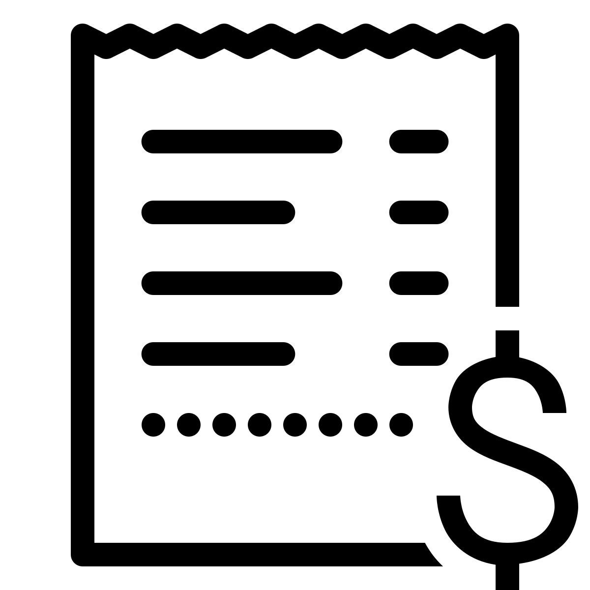 ios 17 outlined style receipt dollar icon