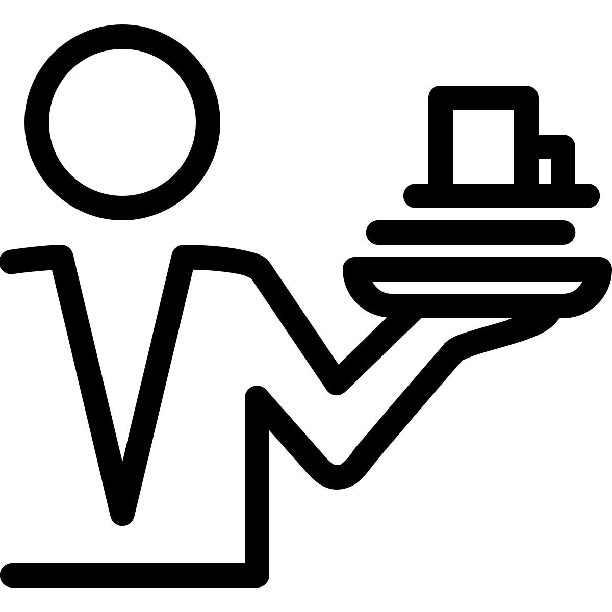 ios 17 outlined style recoger en restaurante icon