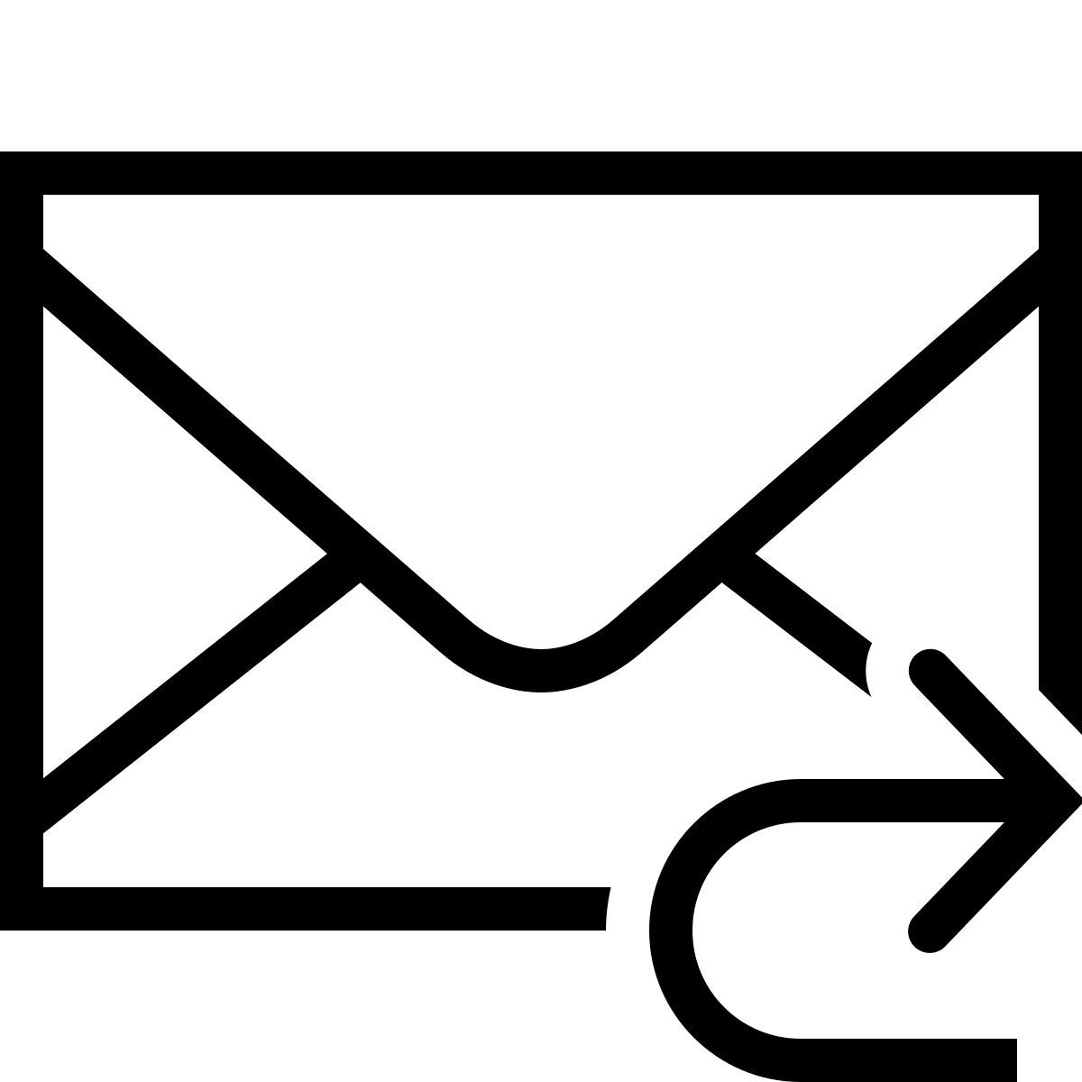 ios 17 outlined style mail retourné icon