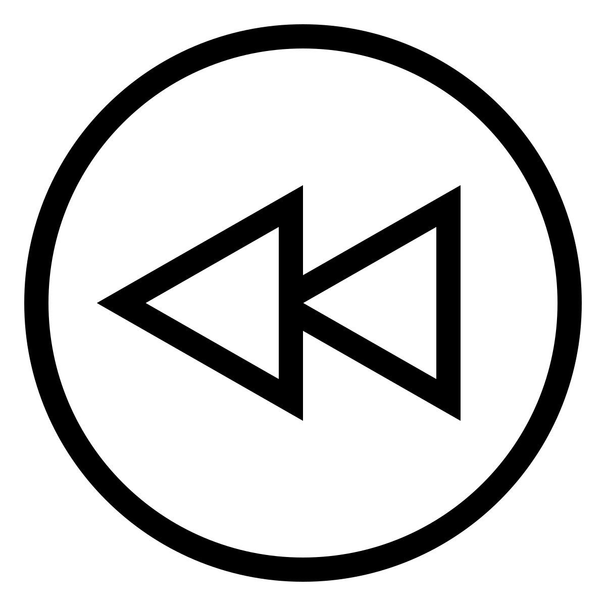 ios 17 outlined style pulsante di riavvolgimento icon