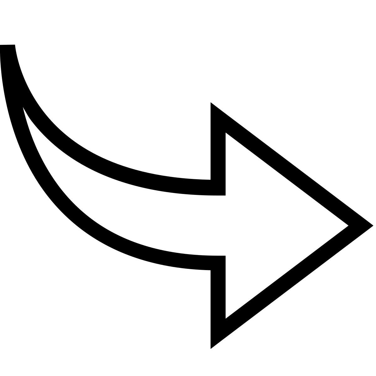 ios 17 outlined style curved arrow icon