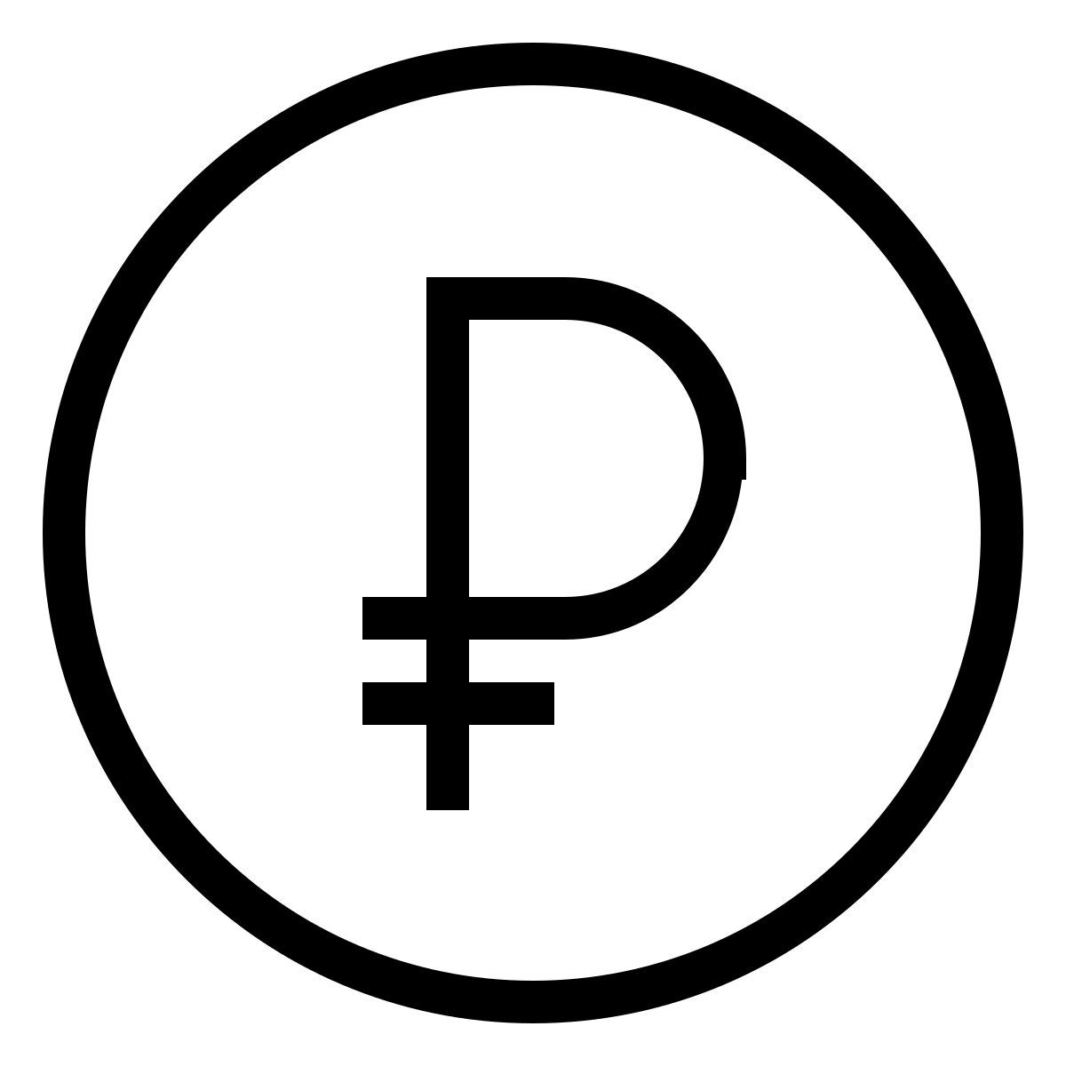 ios 17 outlined style rublo icon