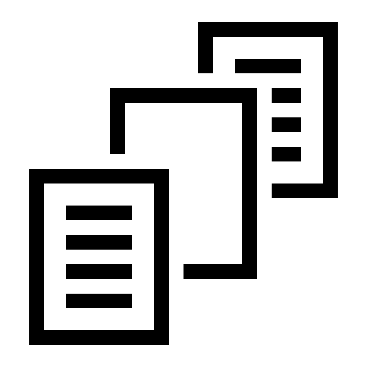 ios 17 outlined style séparer en utilisant des feuilles vierges icon