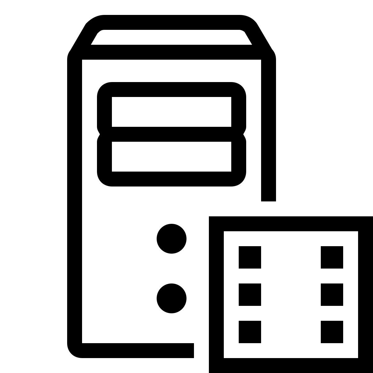 ios 17 outlined style 서버 비디오 icon