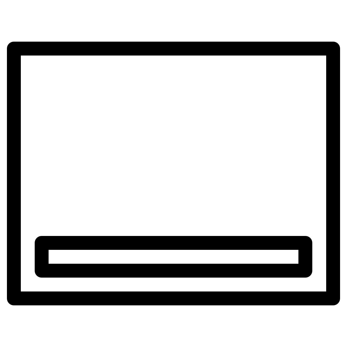 ios 17 outlined style mostrar painel inferior icon