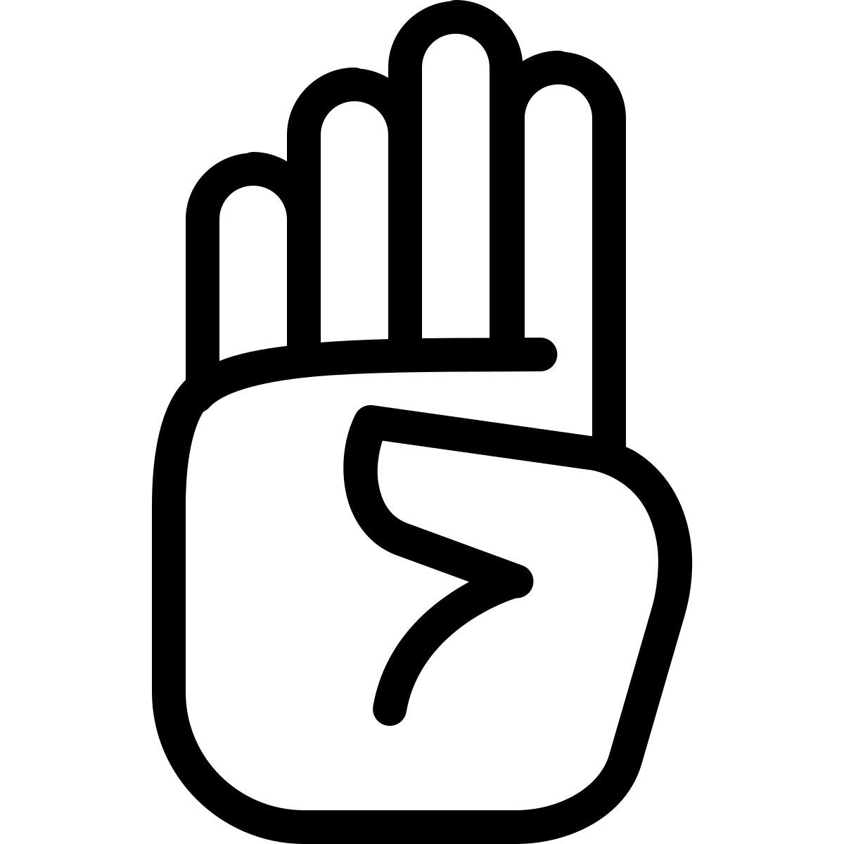 ios 17 outlined style sign language b icon