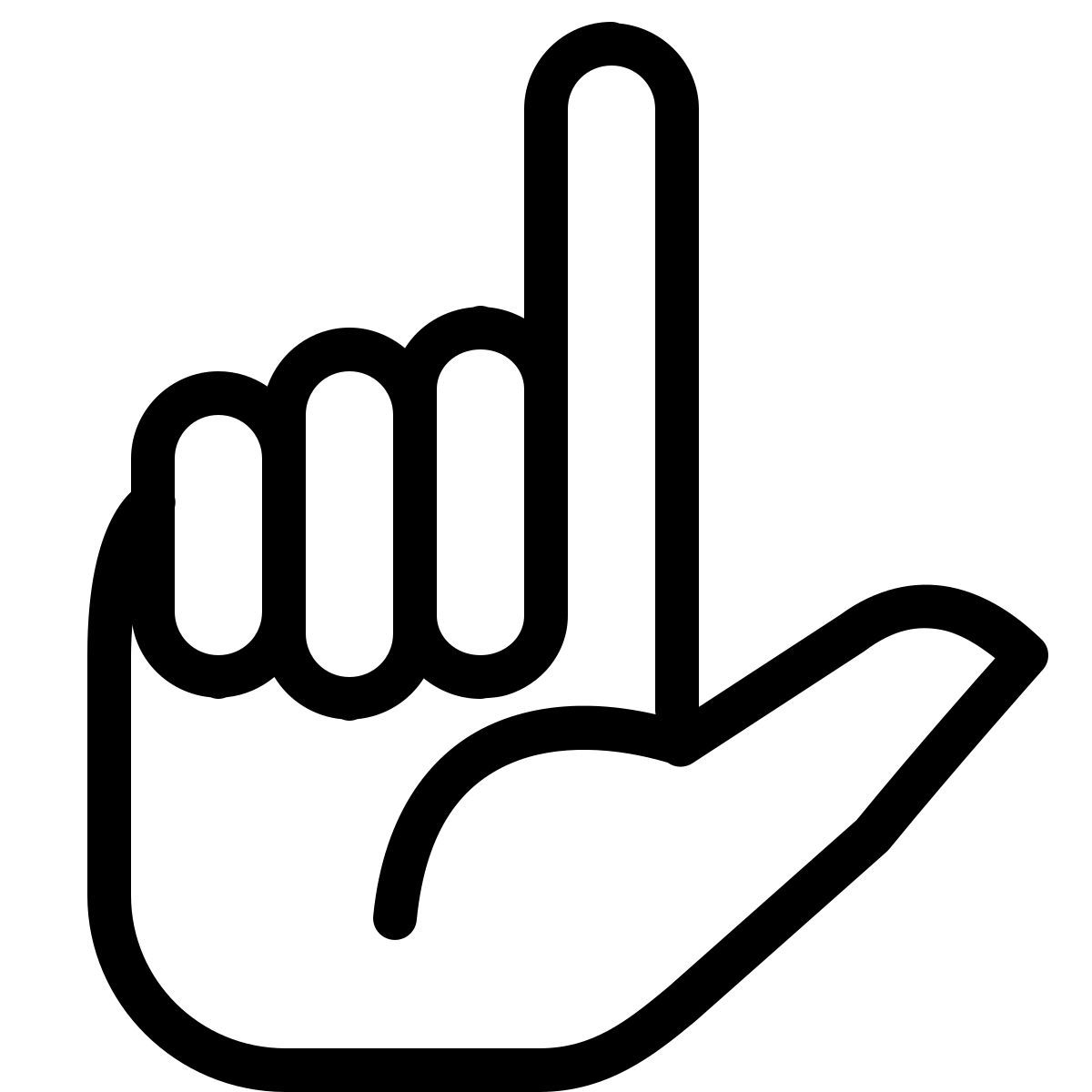 ios 17 outlined style sign language l icon