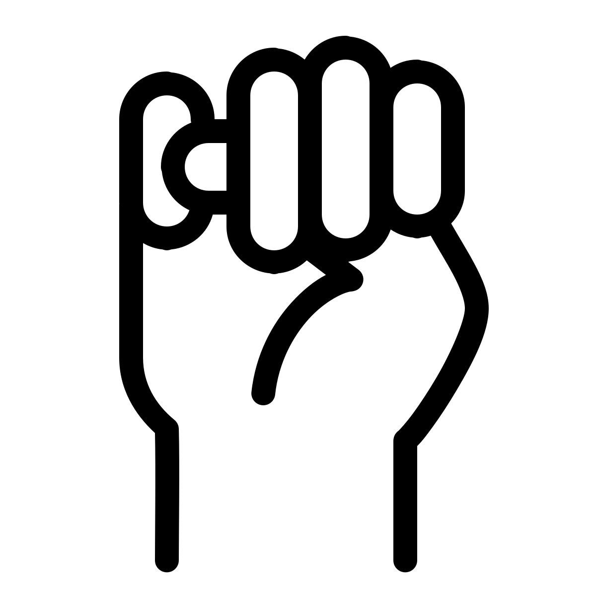 ios 17 outlined style sign language m icon