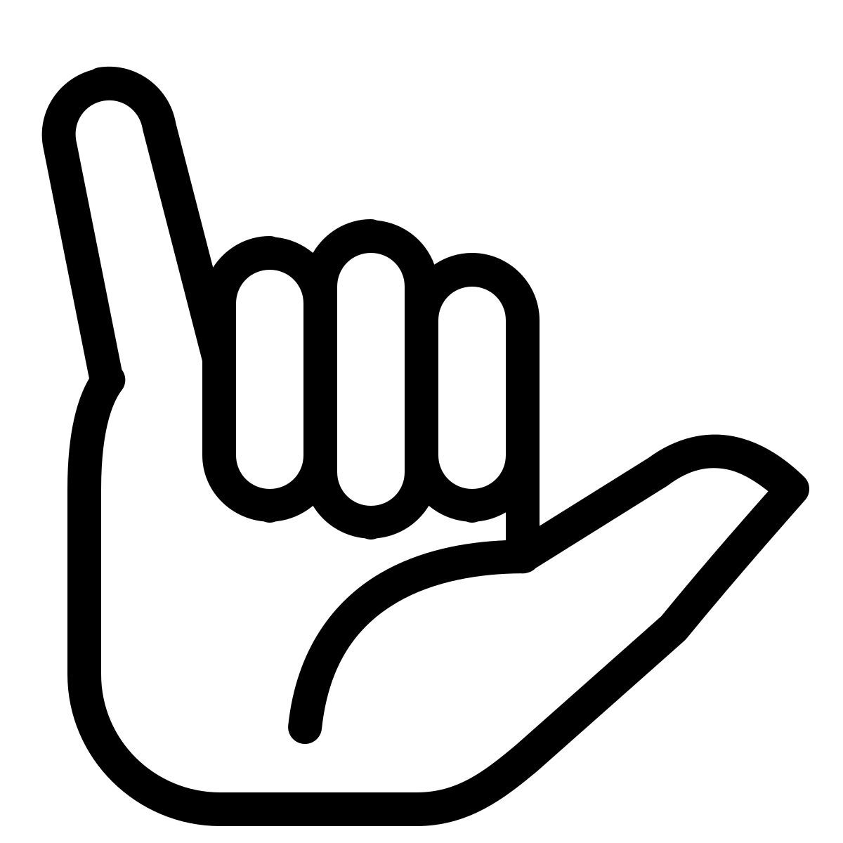 ios 17 outlined style sign language y icon