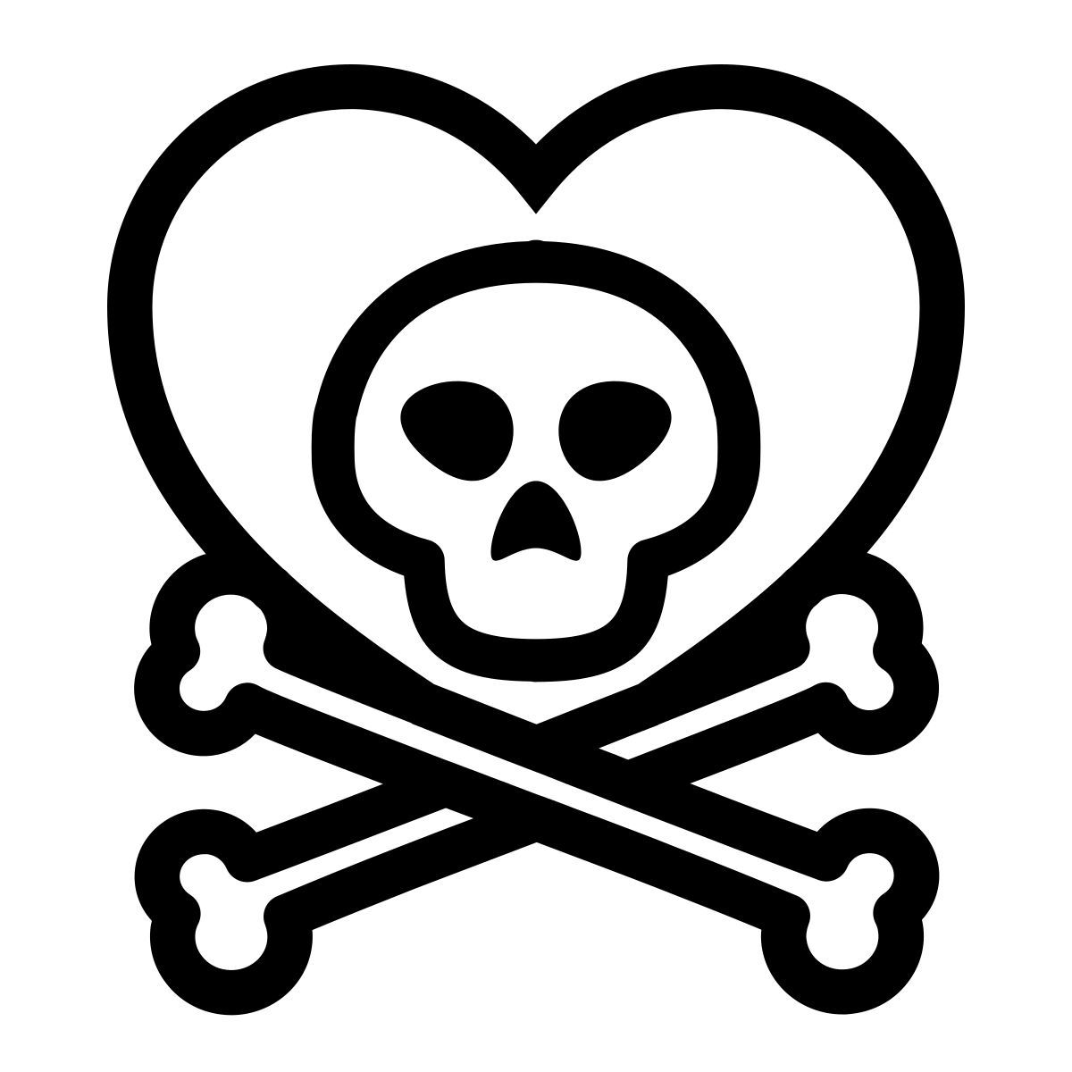 ios 17 outlined style teschio cuore icon