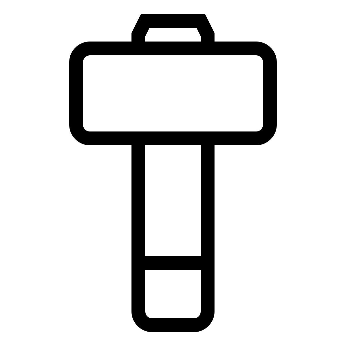 ios 17 outlined style 长柄大锤 icon