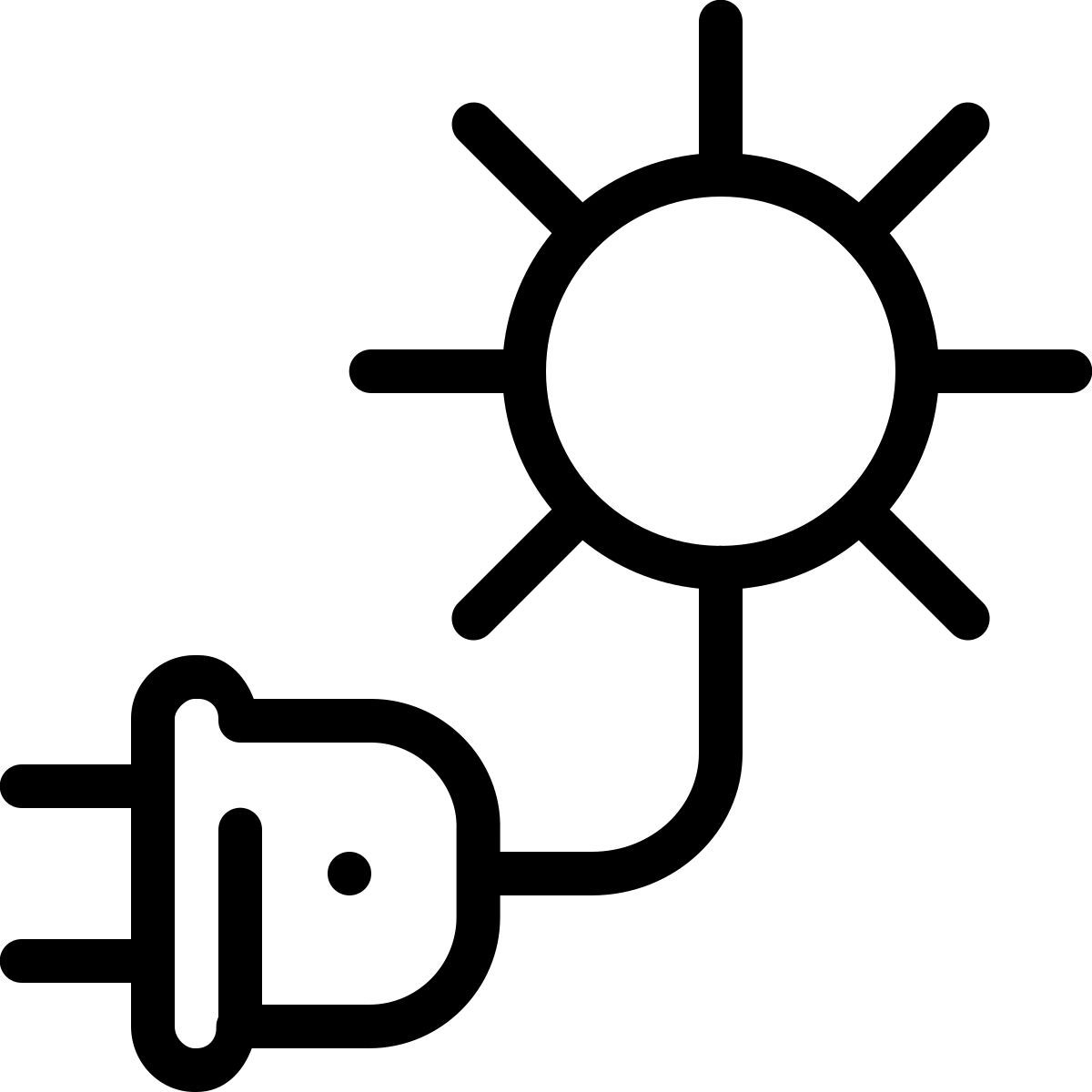 ios 17 outlined style energía solar icon