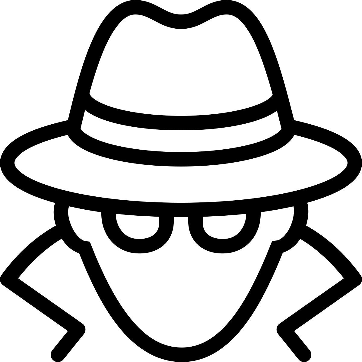 ios 17 outlined style spy male icon