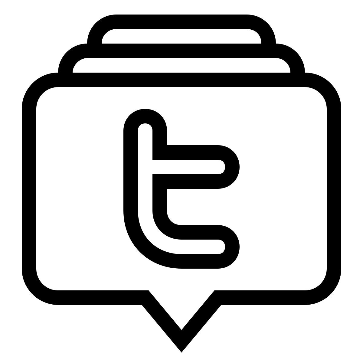 ios 17 outlined style stack of tweets icon