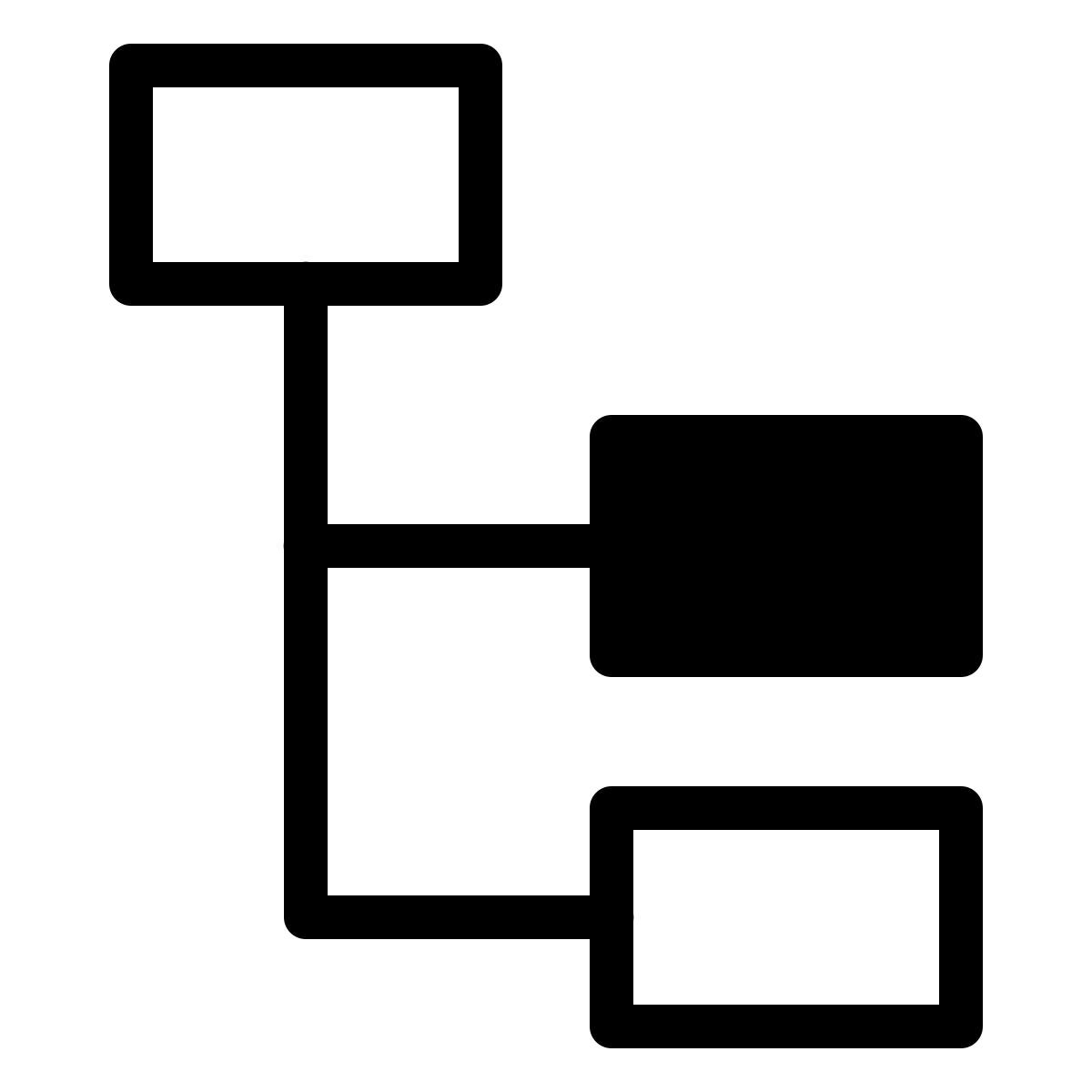 ios 17 outlined style 堆积的组织结构图突出显示第一个节点 icon