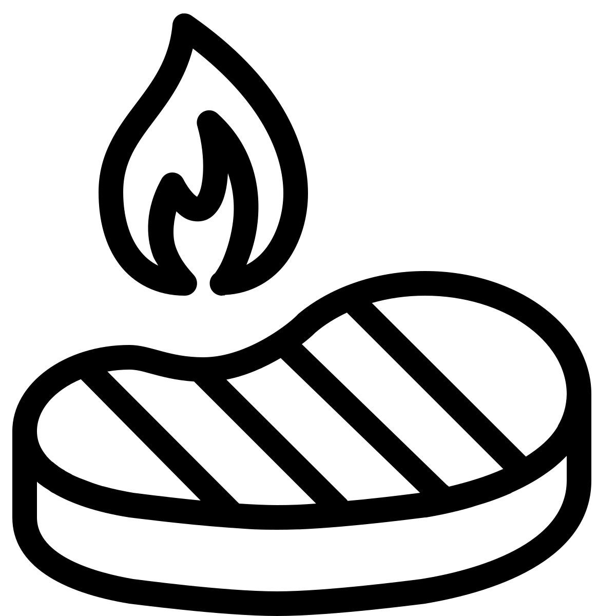 ios 17 outlined style 아주 뜨거운 스테이크 icon