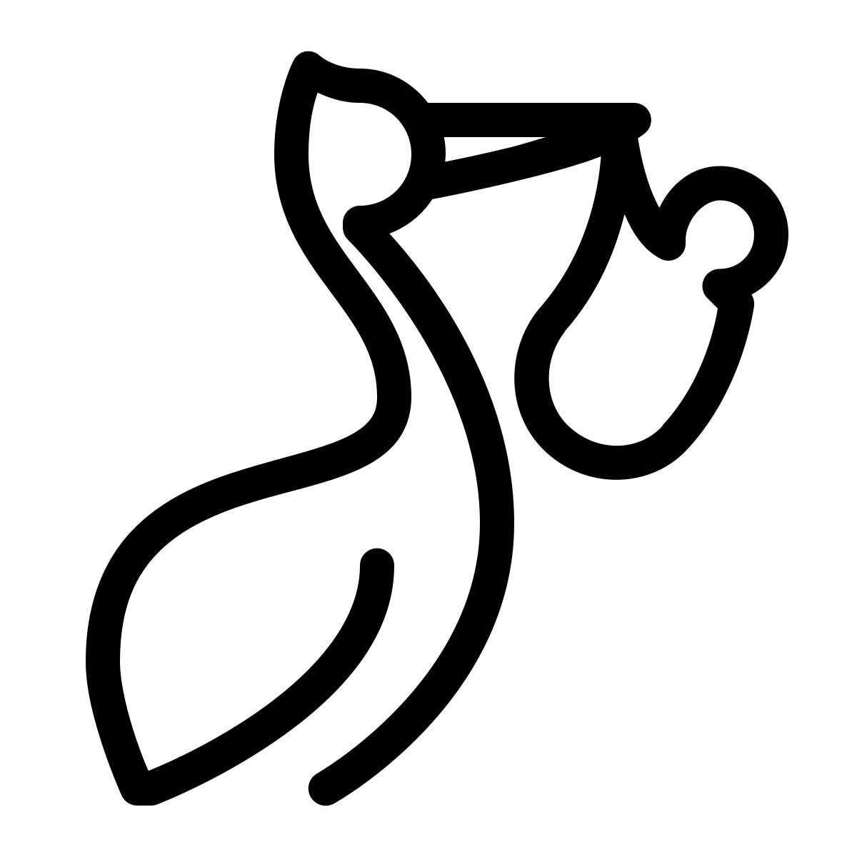 ios 17 outlined style cigüeña con paquete icon