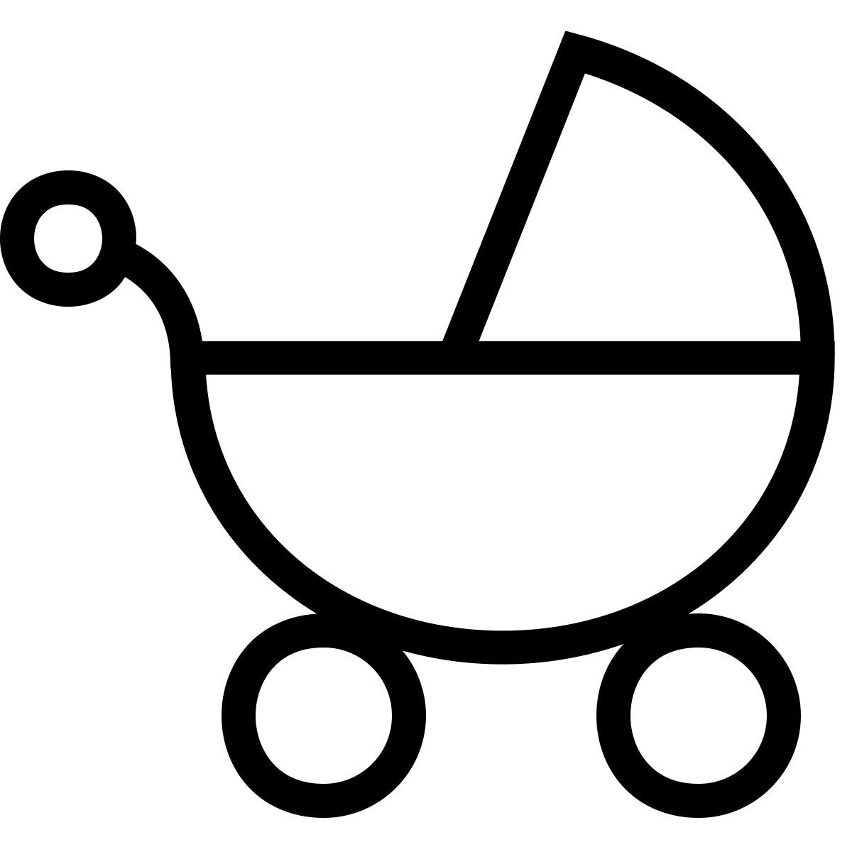 ios 17 outlined style coche de niño icon