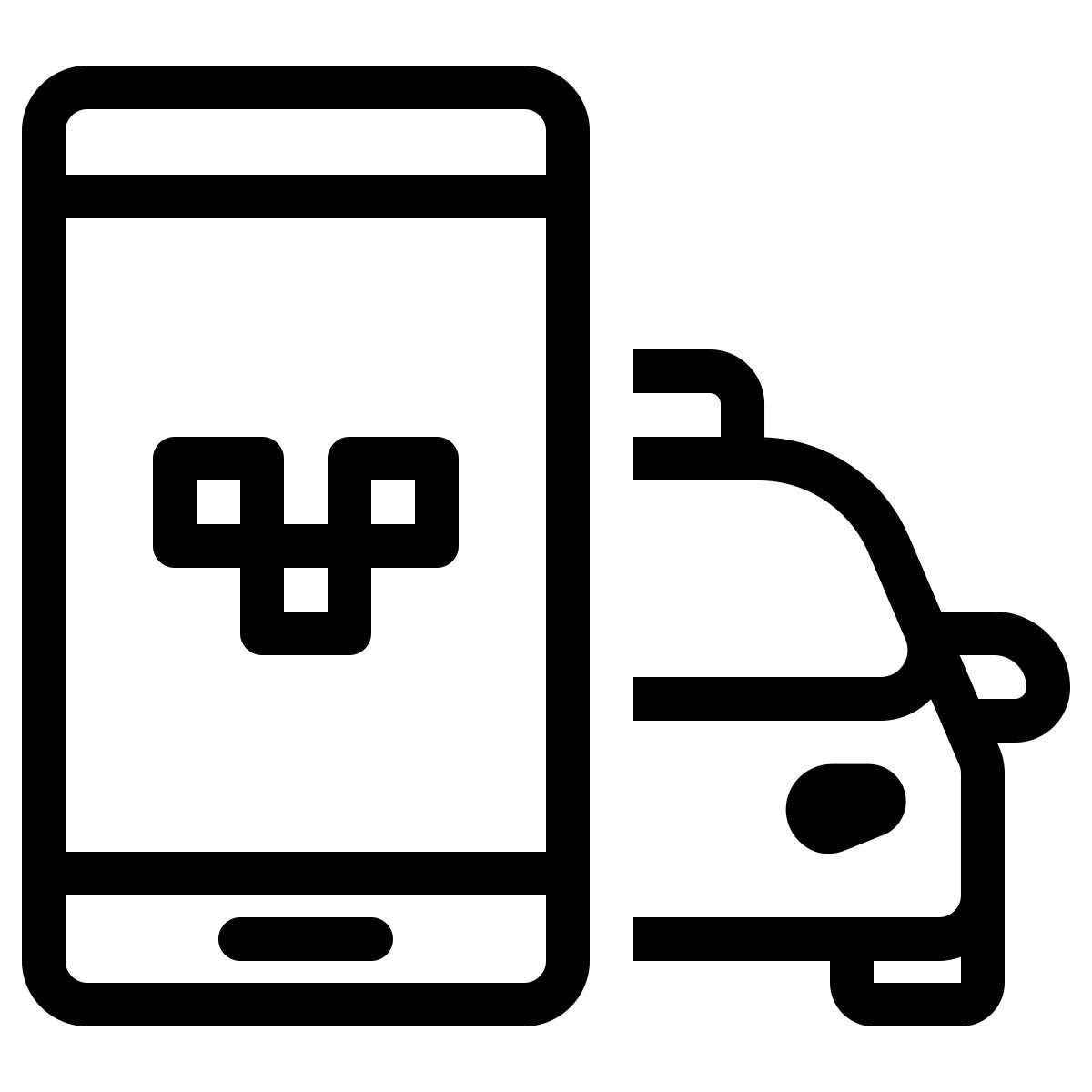 ios 17 outlined style 택시 모바일 앱 icon