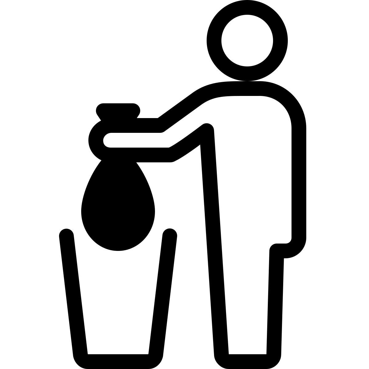 ios 17 outlined style tirar a la basura icon