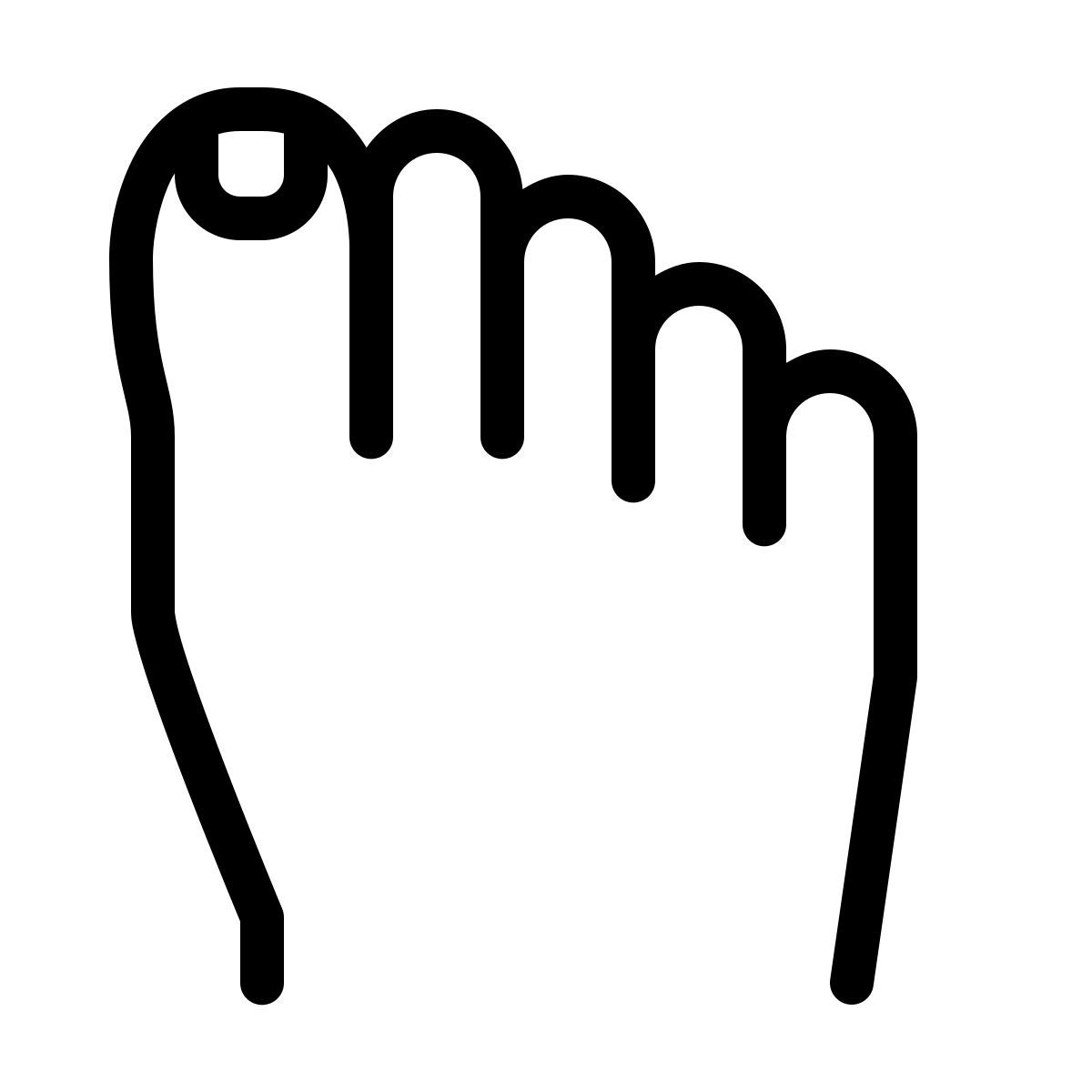 ios 17 outlined style dedos do pé icon