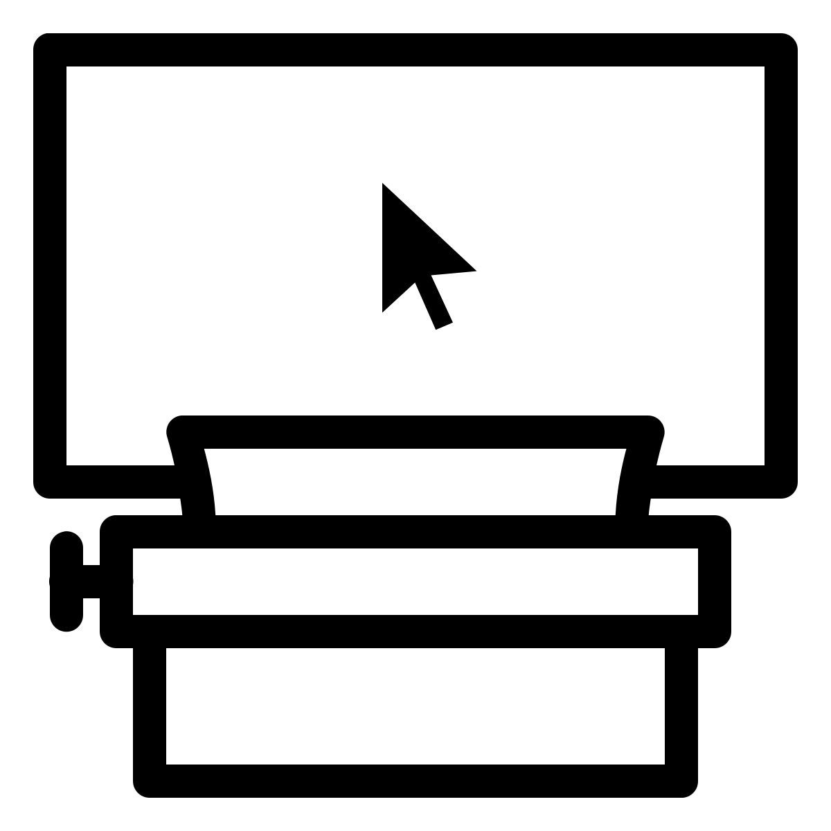 ios 17 outlined style typewriter with screen icon