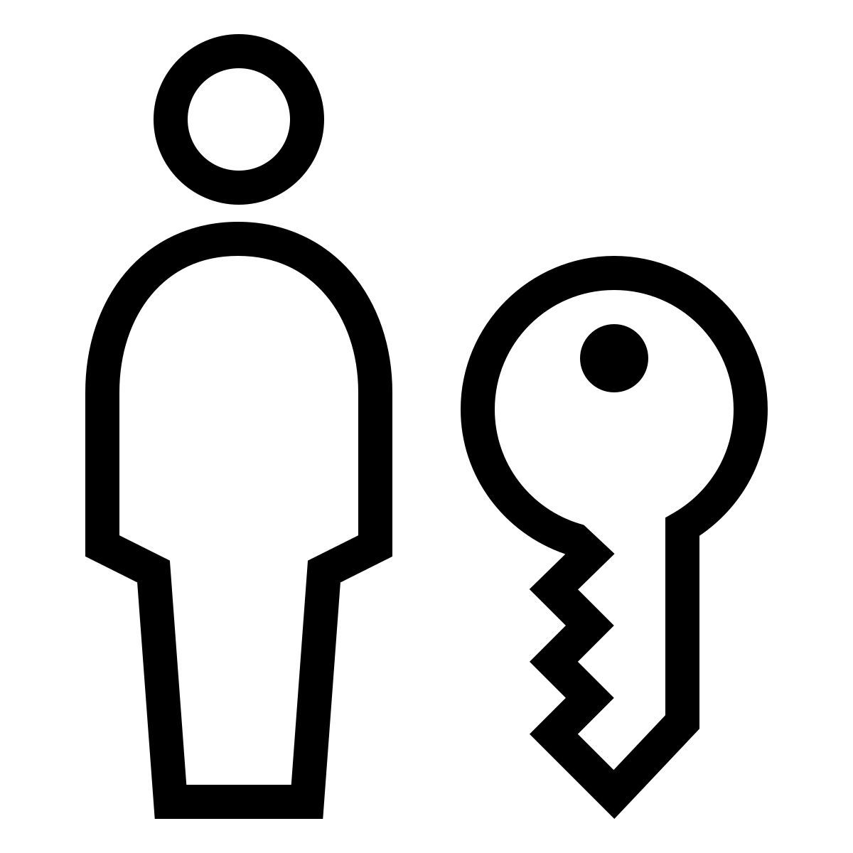 ios 17 outlined style user rights icon