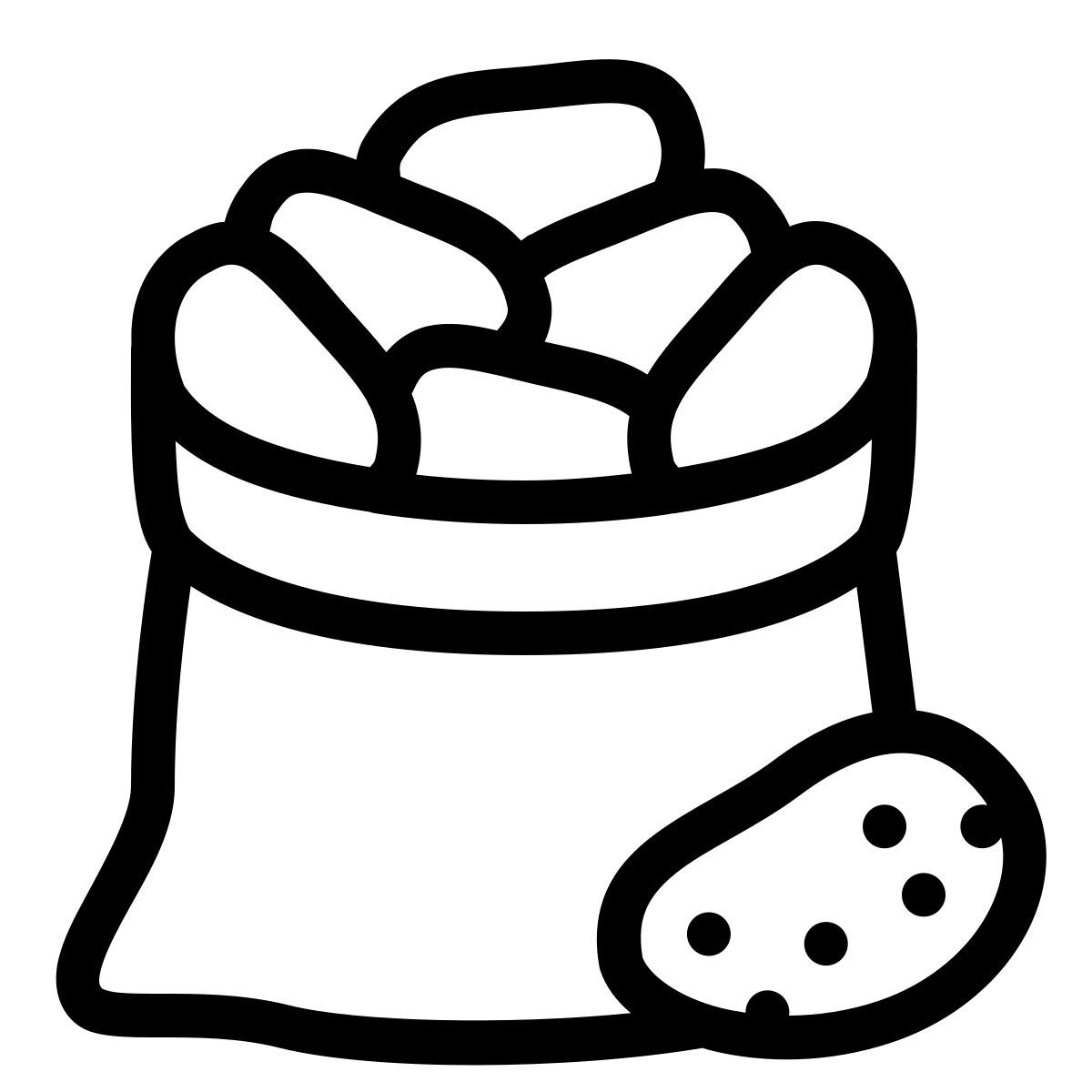 ios 17 outlined style vegetables bag icon