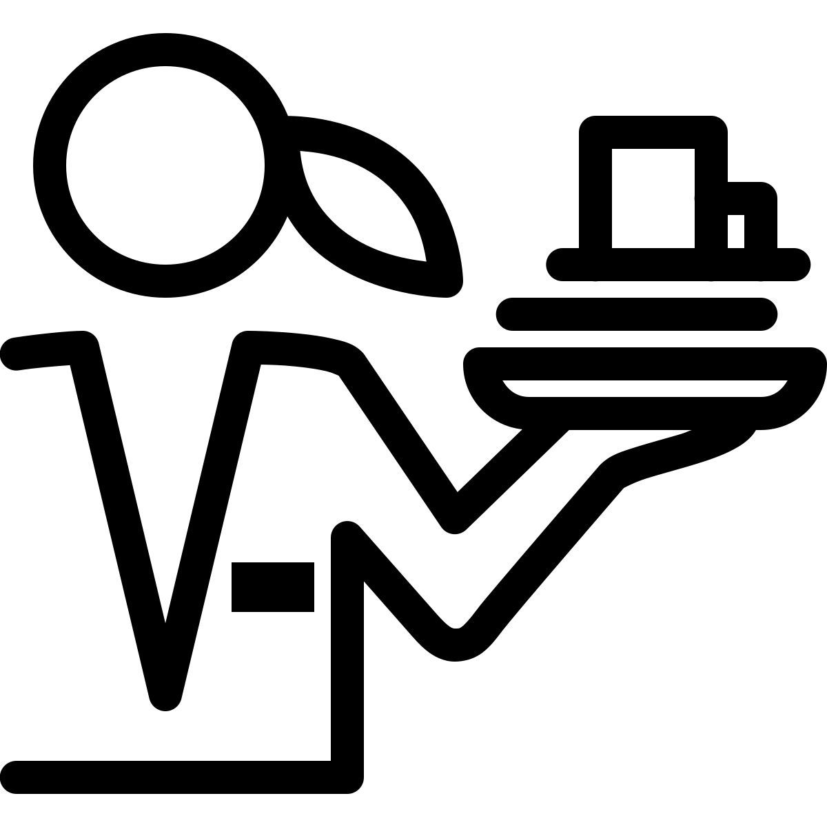 ios 17 outlined style 女服务员 icon