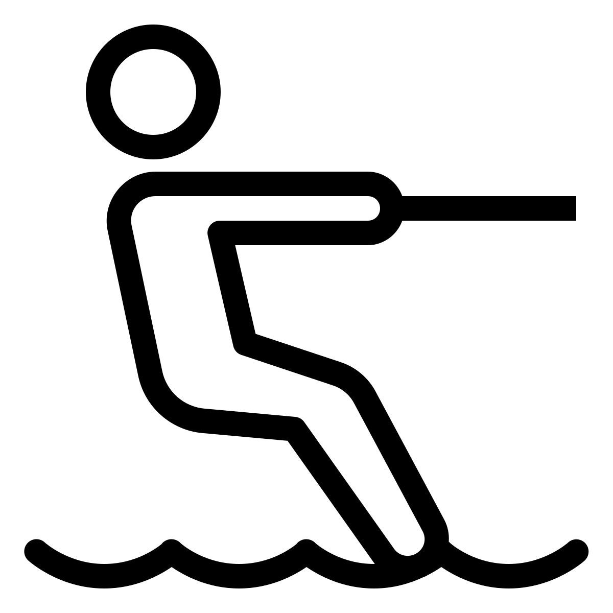 ios 17 outlined style esquí acuático icon