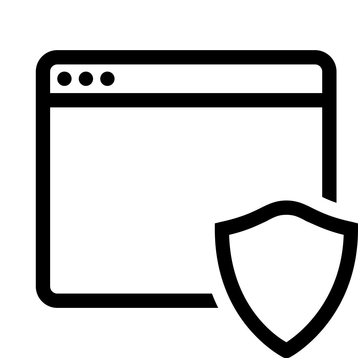 ios 17 outlined style pare feu d'application web icon