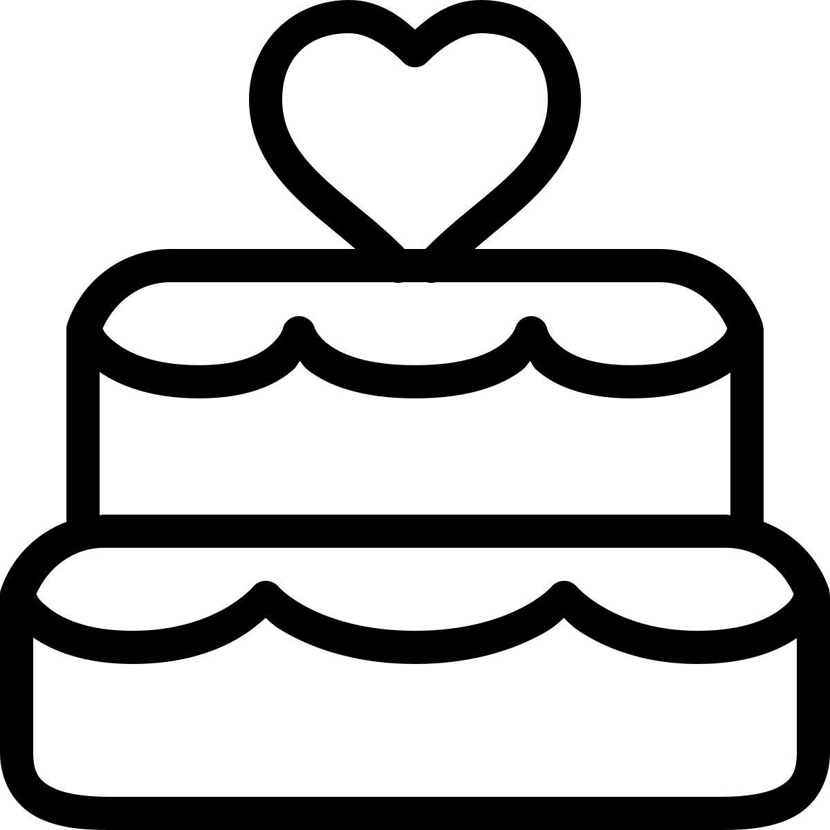 ios 17 outlined style gâteau de mariage icon