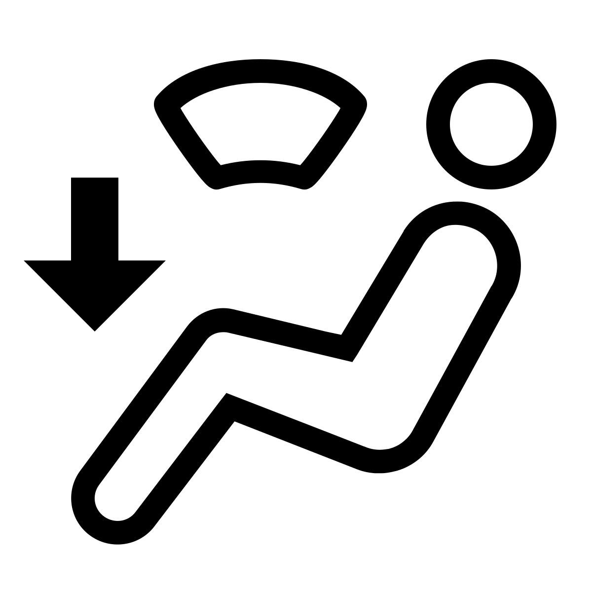 ios 17 outlined style desembaciador do pára brisas e saída do pé icon