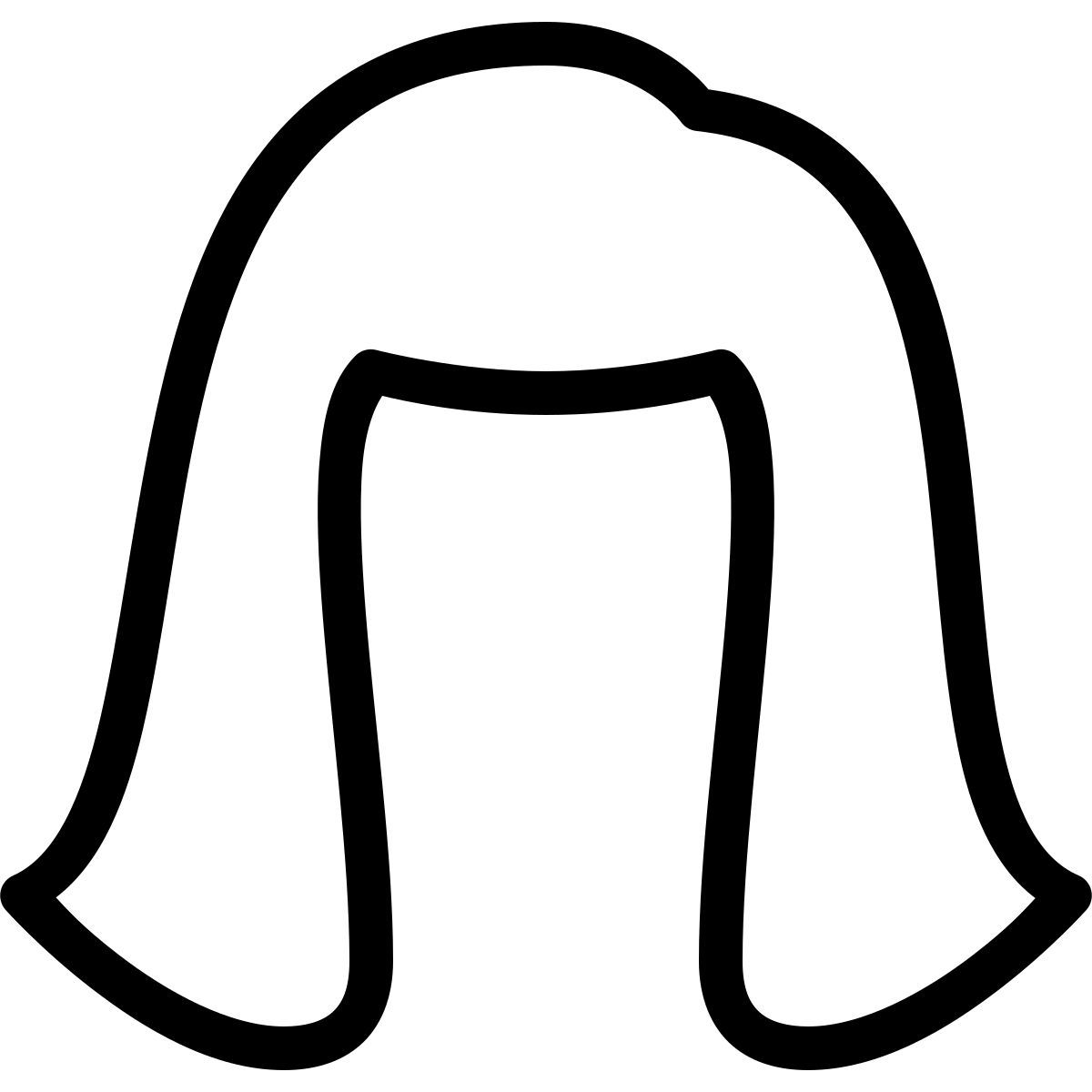 ios 17 outlined style pelo mujer icon