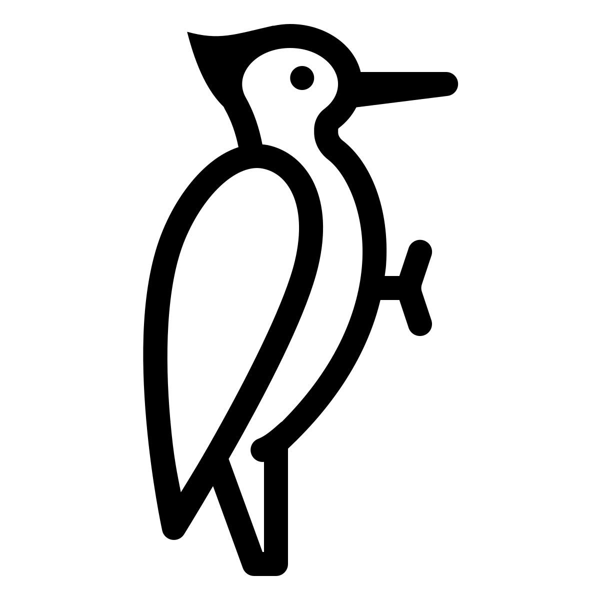 ios 17 outlined style pájaro carpintero icon
