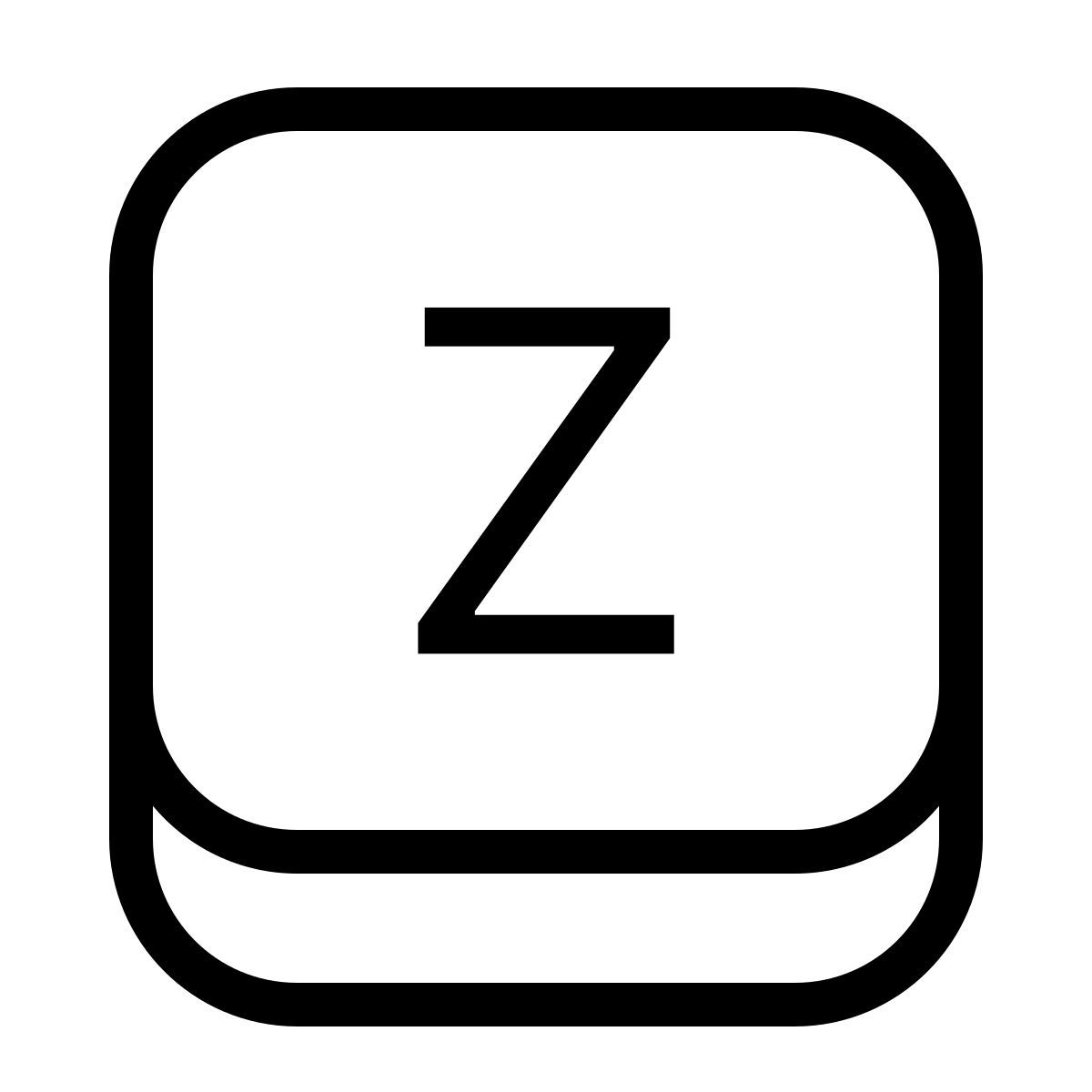 ios 17 outlined style tasto z icon